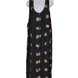 Nwt vintage golden sea black and gold Frock dress ONE SIZE‎